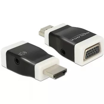 Adaptador de cable DeLOCK 65586 HDMI-A a VGA negro blanco