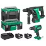Atornillador a batería Hikoki set de batería 18 V DS18DBS+DH18DBL con 2 baterías de 5 Ah