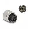 DeLOCK Conector M12 codificación A 4 polos conector hembra 90° en ángulo metal