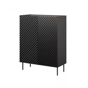 Estantería Cama Meble ONDA 2D2SZ librería 98×45×127 cm negro