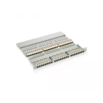 Equip panel de parcheo 48 puertos Cat.6 apantallado, negro, RJ-45, oro, Cat6, montaje en rack, 1U, negro
