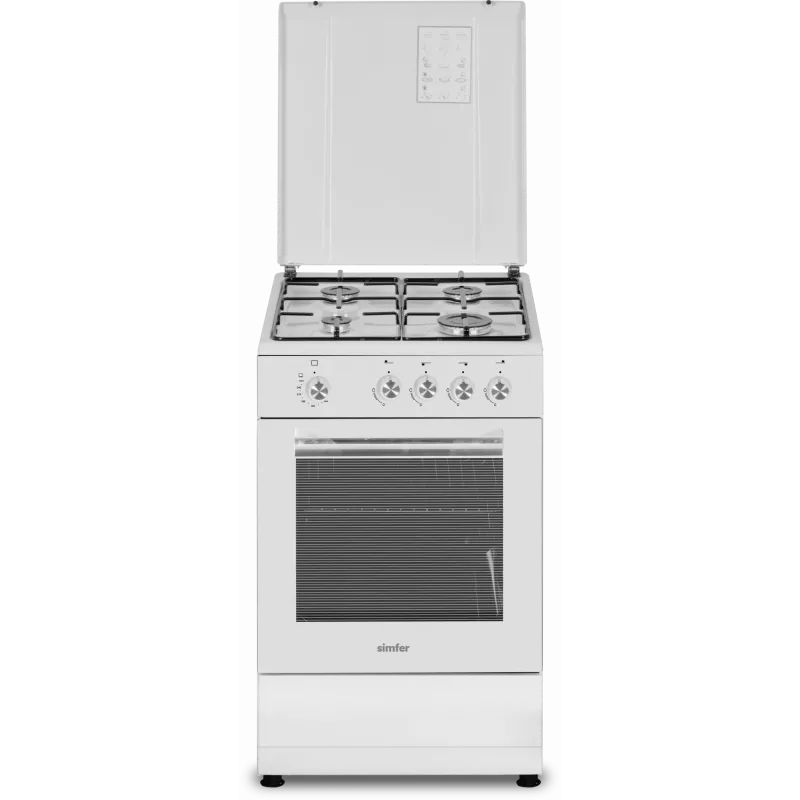 Cocina Simfer 4401SGRBB tipo de placa gas tipo de horno gas blanco ancho 50 cm 49 L profundidad 55 cm