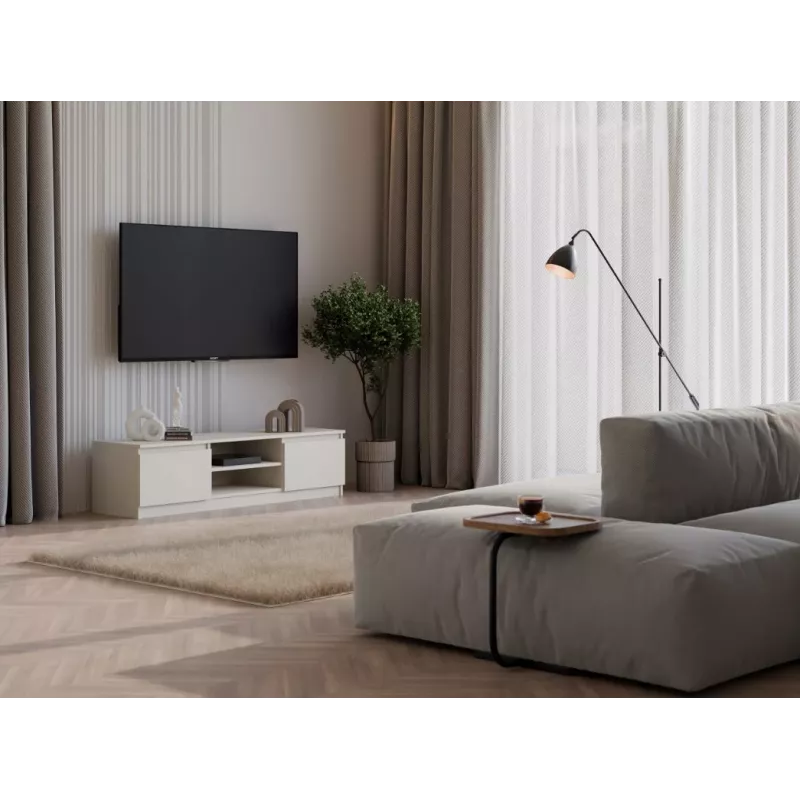 Mueble de TV MALWA 140 de top e shop — 1400×400×360 mm, laminado cashmere, 2 puertas, 1 estante