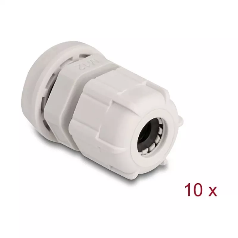 Prensaestopas M12 DELOCK gris Plástico pack de 10