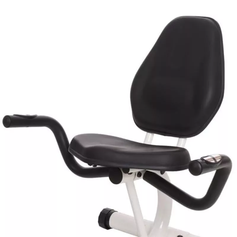 Bicicleta estática magnética horizontal blanca y verde HMS R9259