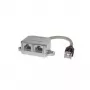 ShiverPeaks BASIC-S BS75002-1 Adaptador de cable de conexión, blindado, Cat.5e, 1x conector RJ45 a 2x toma RJ45, 0,1 m, gris