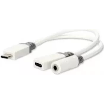 Nedis Adaptador USB-C™ | USB 2.0 | Conector macho USB-C™ Conector hembra USB-C™ / Conector hembra 3,5 mm | 0,10 m | redondo | dorado | PVC | Blanco | Caja