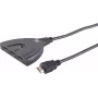 ShiverPeaks Professional Conmutador HDMI 3x1, cable de 0,5 m, 4K 60 Hz, negro