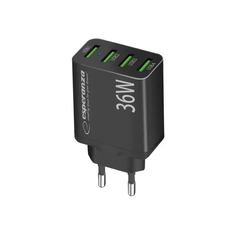 Cargador de pared Esperanza EZC107K 36W negro