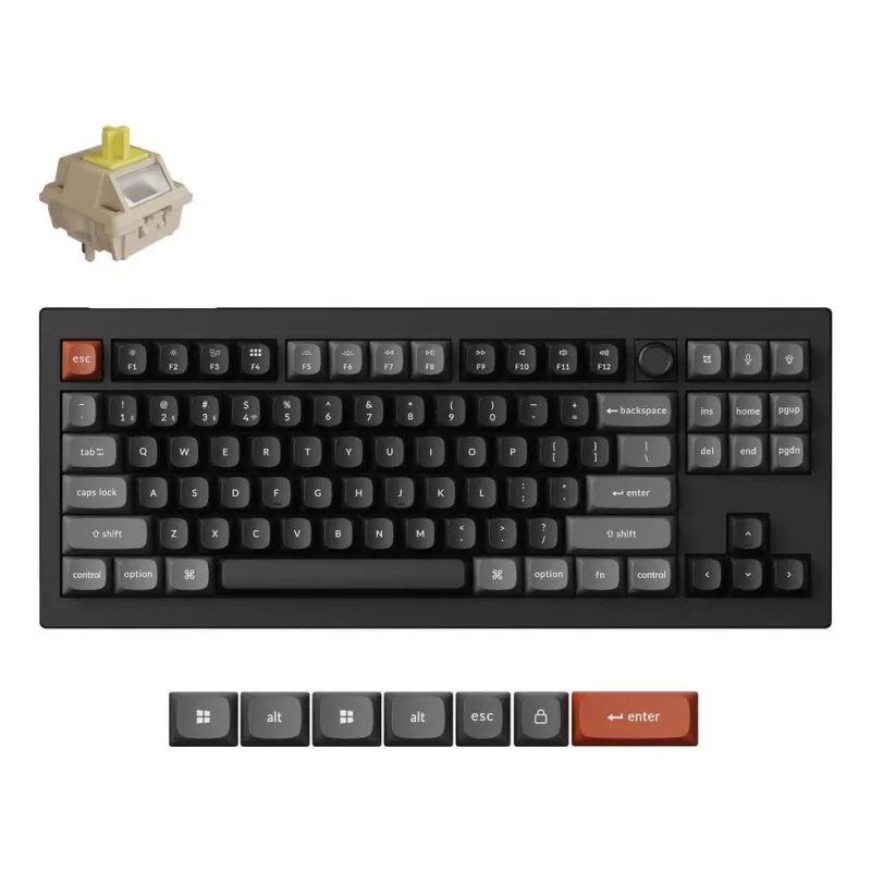 Teclado mecánico Keychron V3 Ultra 8K — con cable y Bluetooth, distribución QWERTY, RGB LED, negro