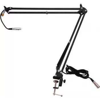 Brazo de micrófono de mesa Omnitronic TMA-1N — altura ajustable, giro 360°