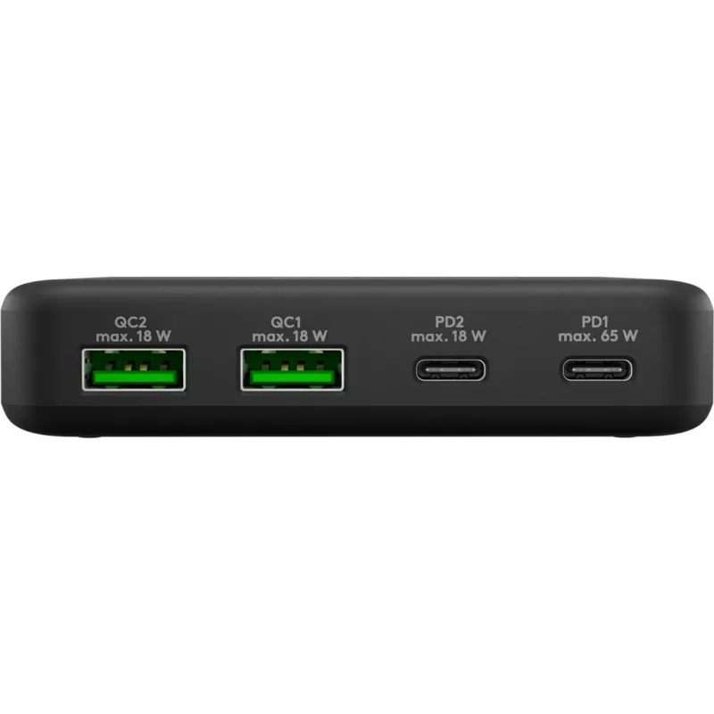 GOOBAY Cargador de sobremesa multipuerto USB-C PD GaN 65 W, negro