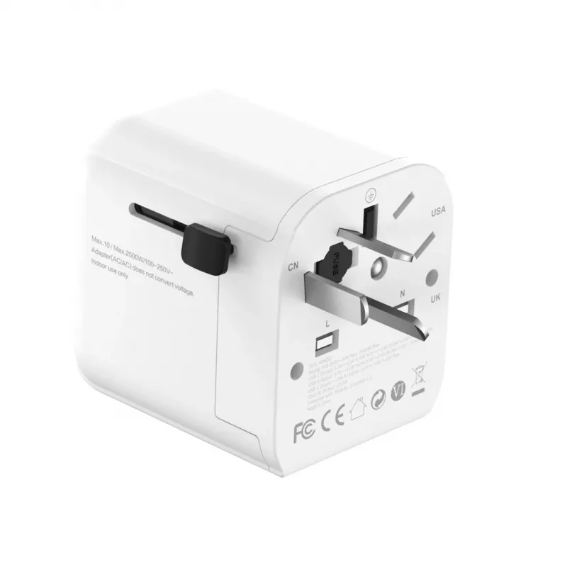 Fuente de alimentación de viaje GEMBIRD TPA-EU1A1C20-01-W 20W, USB-A 18W + USB-C 20W, toma Schuko, entrada 100–250 V