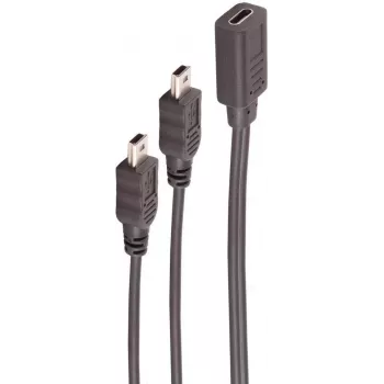 Cable USB ShiverPeaks BS13-20022 0,3 m USB-C Mini-USB B Negro
