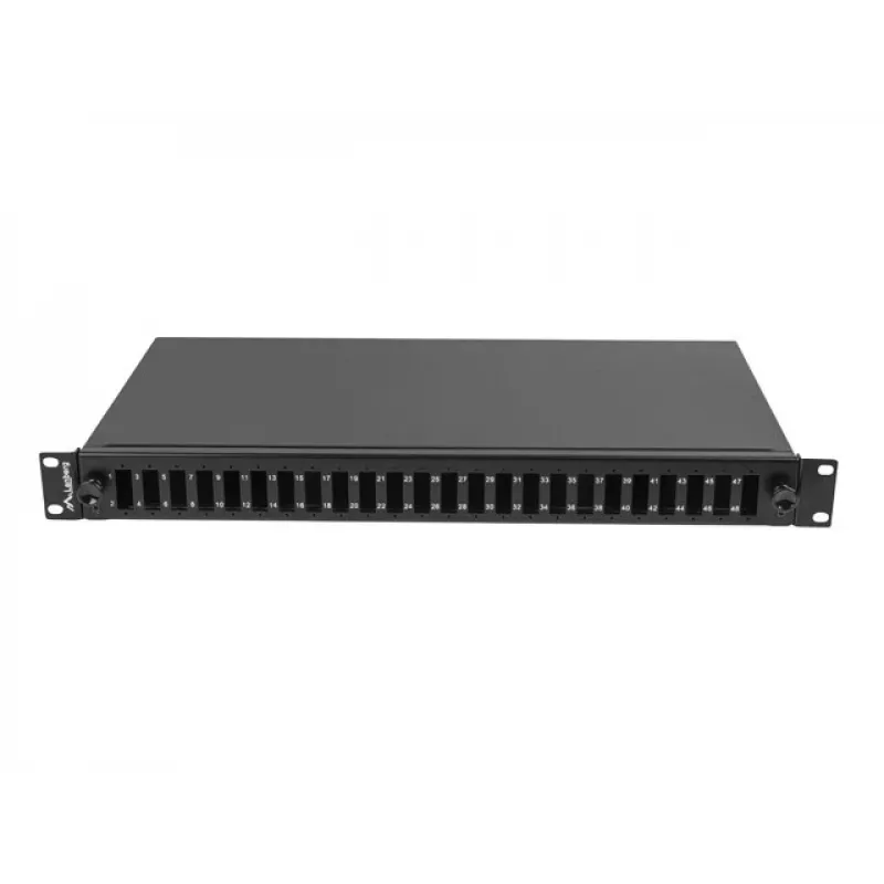 Patch panel 1U Lanberg FOP1-24SD-LQB acero negro montaje en rack