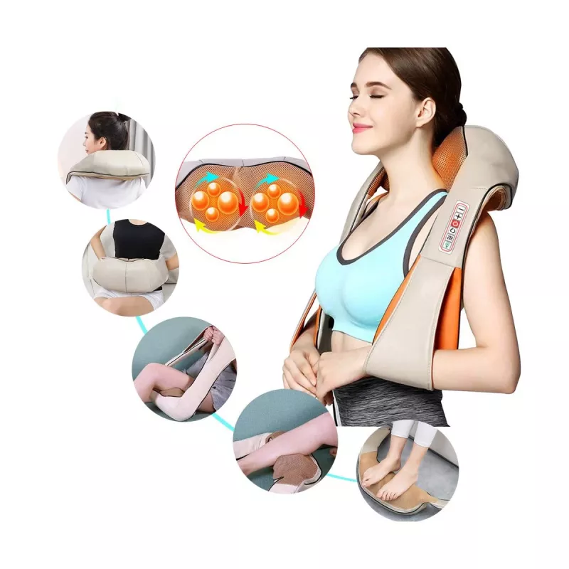 Extralink Smart Life Masajeador de cuello | Masajeador de cuello | 3 velocidades, 30W, corriente alterna, corriente continua