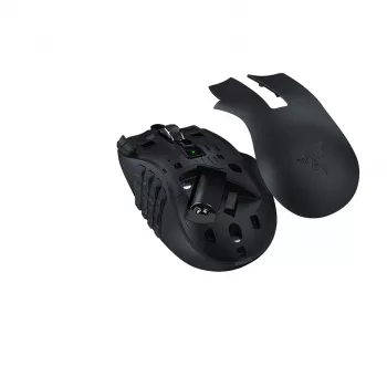 Ratón gaming Razer Naga V2 HyperSpeed RF Wireless + Bluetooth, diestro, 30000 DPI, óptico, negro
