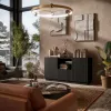 Cómoda Cama LIVERTI 150x42x78 cm, negro, aglomerado, 1 cajón