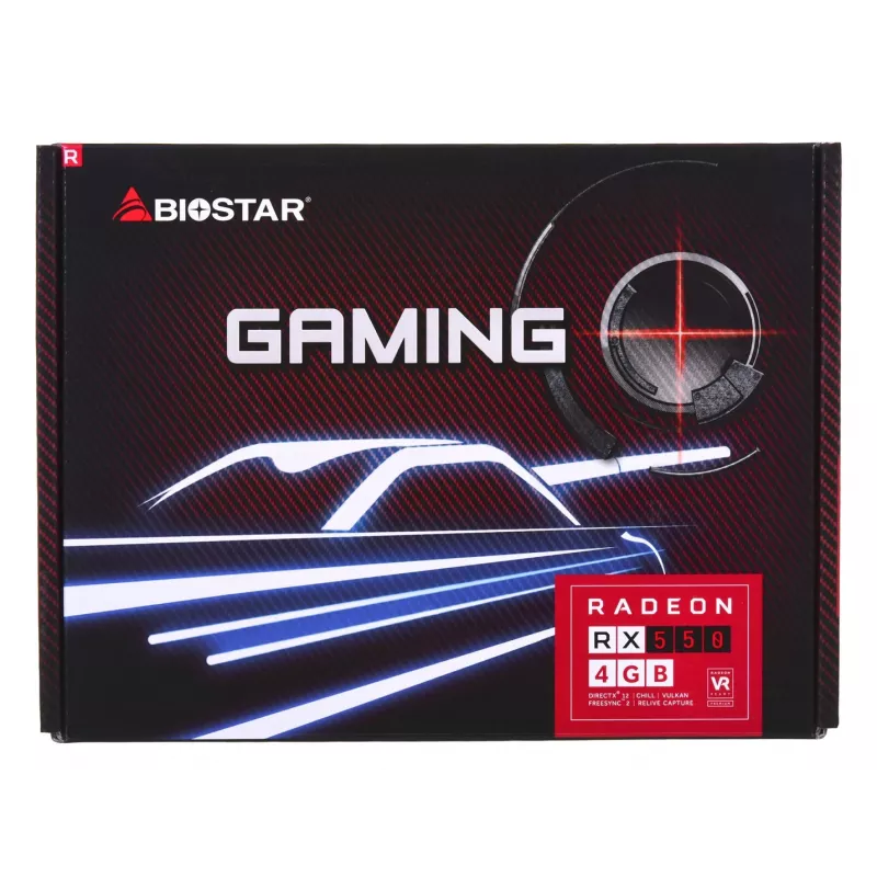 Tarjeta gráfica BIOSTAR Radeon RX 550 4 GB GDDR5, 1100 MHz GPU, 6000 MHz memoria, 128 bits, PCIe 3.0, ventilador único