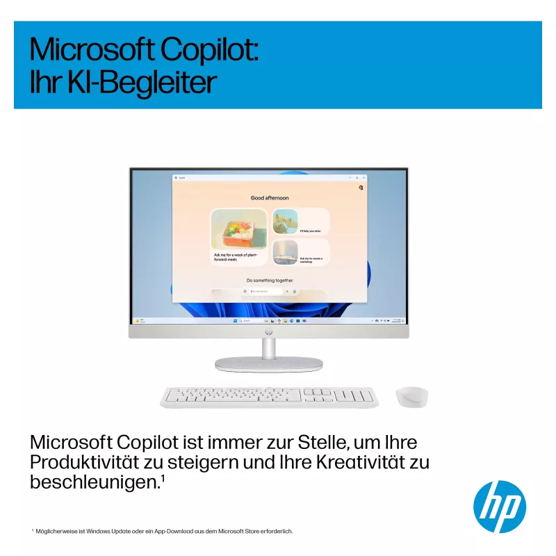 HP AI 27-cr2275ng - All-in-One (solución completa) - Core Ultra 7 255U - RAM 16 GB - SSD 512 GB - NVMe - Intel Graphics - 1GbE, Bluetooth 5.3, Wi-Fi 6 - WLAN: 802.11a/b/g/n/ac/ax