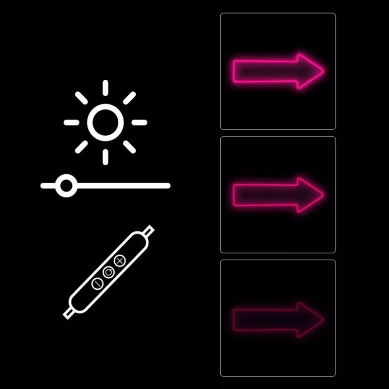Lámpara de pared flecha de neón MANTA SNL107PK – cartel de flecha LED decorativo rosa