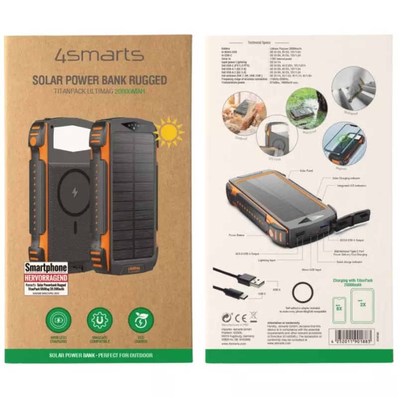 Batería portátil 4smarts TitanPack UltiMag 20000 mAh
