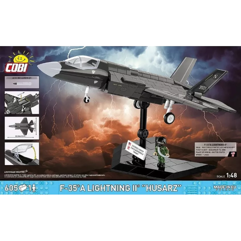 Set de construcción Cobi F-35A Lightning II — 605 piezas, modelo a escala