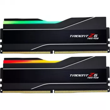 DIMM 32 GB DDR5-6400 (2x 16 GB) kit dual, memoria RAM negra, F5-6400J3039G16GX2-TZ5NR, Trident Z5 Neo RGB, AMD EXPO