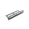 Lanberg PPKS-9112-B Panel de parcheo vacío 12 puertos 1U 10 pulgadas con organizador Keystone, negro