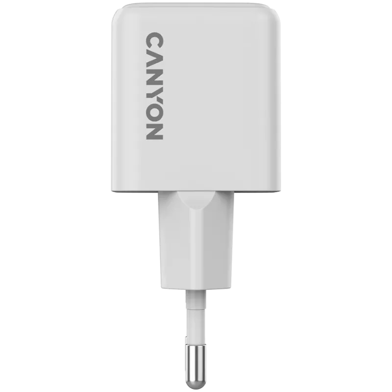 Cargador Canyon CU20AC GaN 20W PD, 2 puertos (USB-A/USB-C) WH venta al por menor (CNS-CUW20AC)