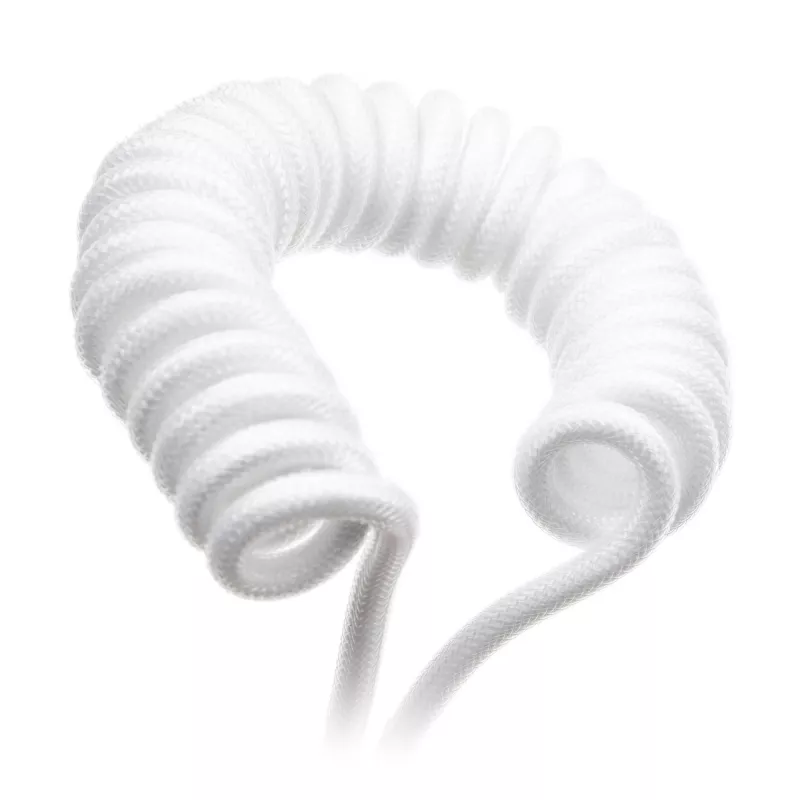 Cable en espiral USB Ducky White Edition DACOC2-WHT1, desmontable, diseño en espiral blanco