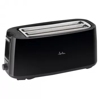Tostadora Jata JETT1585 2 rebanadas 1400 W negra botones mando giratorio 230 V ancho de ranura 25 cm profundidad de ranura 3 cm
