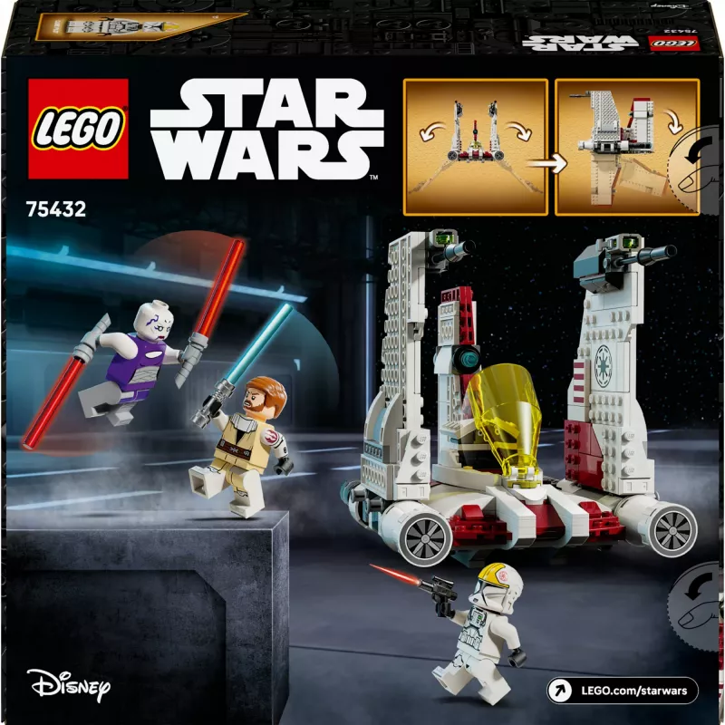 LEGO Star Wars V-19 Torrent Fighter 75432 set de construcción — 567 piezas, 3 minifiguras, modelo de exposición y juego