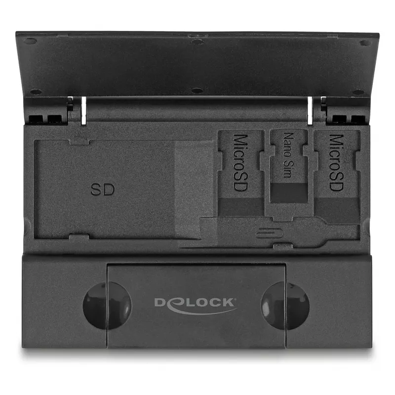 Lector de tarjetas DeLOCK 91014 USB 3.2 Gen 1 Type-A/Type-C negro MicroSD SD