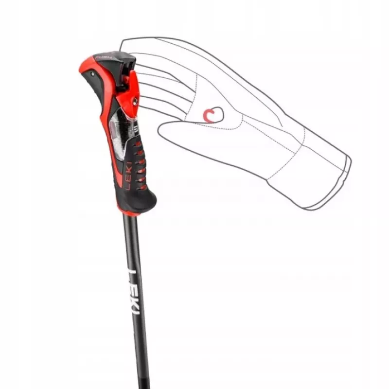 Bastones de esquí Leki 3D AIRFOIL negro/rojo 120 cm