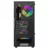 Caja de PC SAVIO Noctis Flow RGB — Cube, ATX/Mini-ITX, 3 ventiladores frontales de 120 mm, ventana lateral de cristal templado, GPU máx. 35 cm