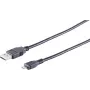 Cable USB S/CONN 14-11015 0,5 m USB-A a Micro-USB-B negro