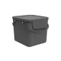 Papelera de plástico rectangular Rotho Albula 40 L, antracita, tecnopolímero, 400×358×340 mm
