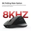 Ratón Keychron M6 para diestros universal — óptico, RF inalámbrico + Bluetooth + USB-C, 30000 DPI, negro