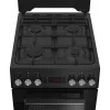 Cocina independiente BEKO FSM52331DBDS, encimera de gas 4 fuegos (2900/2000/2000/1000 W), horno eléctrico 60 L, 60 cm, clase de eficiencia energética A, negro