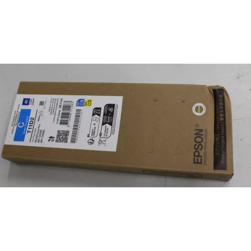 Cartucho de tinta Epson C13T11D240 XL Cian — envase individual, compatible con WorkForce Pro WF‑C5890DWF / WF‑C5390DW, embalaje dañado