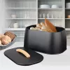 Panera de pan Maestro MR-1675-Negro, recipiente para guardar pan negro