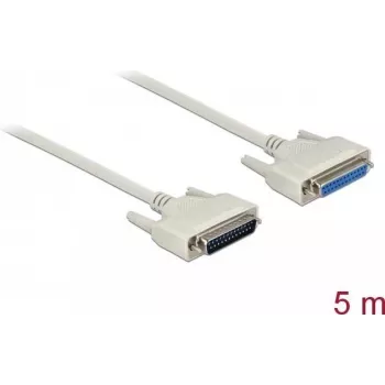 Cable serie DELOCK 83214 — D-Sub 25 pines a D-Sub 25 pines, beige, 5 m