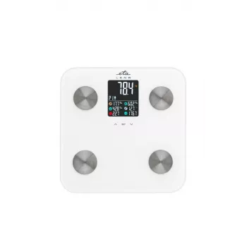 Báscula de baño ETA | ETA378190000 Lena | Capacidad máxima 180 kg | Precisión 100 g | Medición del índice de masa corporal (IMC) | Blanco