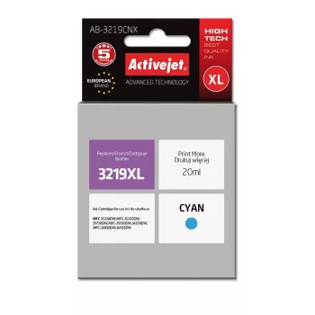 Activejet AB-3219CNX Cartucho de tinta (sustituto de Brother LC3219C XL; Supreme; 20 ml; cian)