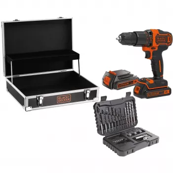 Taladradora Black & Decker BDCHD18B2FC-QW 18V litio-ion 2 baterías