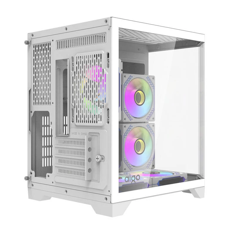 Caja de ordenador Darflash FT350 + 5 ventiladores aRGB (blanca)