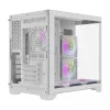 Darflash FT418 Caja de ordenador + 6 ventiladores aRGB (blanco)