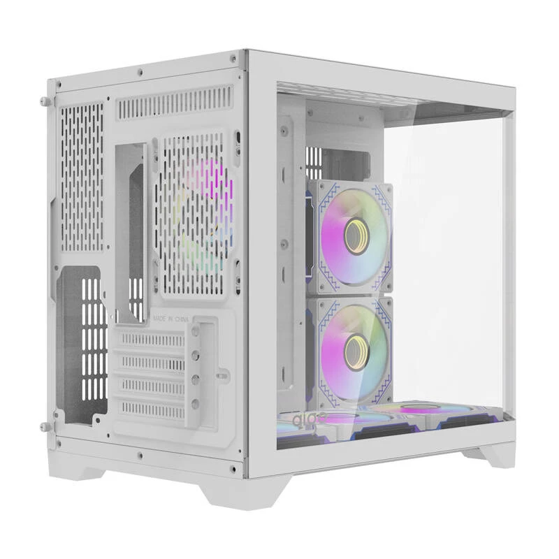 Darflash FT418 Caja de ordenador + 6 ventiladores aRGB (blanco)