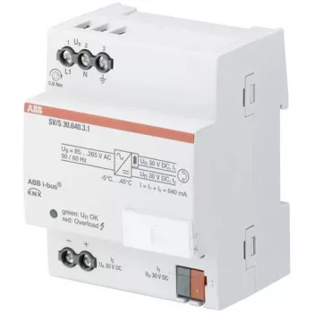 Fuente de alimentación/inversor ABB SV/S30.640.3.1 — salida 30 V, entrada 85–265 V, gris, carcasa de plástico (72×64,5×90 mm)